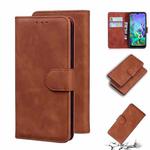 For LG K50 / Q60 Skin Feel Pure Color Flip Leather Phone Case(Brown)