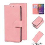 For LG Stylo 5 Skin Feel Pure Color Flip Leather Phone Case(Pink)
