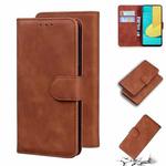 For LG Stylo 7 5G Skin Feel Pure Color Flip Leather Phone Case(Brown)