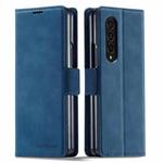 For Samsung Galaxy Z Fold3 5G Forwenw Dream Series Oil Edge Strong Magnetism Leather Phone Case(Blue)