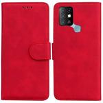 For Infinix Hot 10 X682 Skin Feel Pure Color Flip Leather Phone Case(Red)