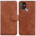 For Infinix Hot 10 X682 Skin Feel Pure Color Flip Leather Phone Case(Brown)