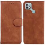 For Infinix Hot 10i / Smart 5 Pro X659B / PR652B / S658E Skin Feel Pure Color Flip Leather Phone Case(Brown)