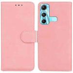 For Infinix Hot 11 X662 Skin Feel Pure Color Flip Leather Phone Case(Pink)
