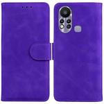 For Infinix Hot 11s X6812 Skin Feel Pure Color Flip Leather Phone Case(Purple)