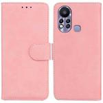 For Infinix Hot 11s X6812 Skin Feel Pure Color Flip Leather Phone Case(Pink)