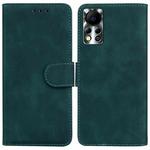 For Infinix Hot 11S NFC X6812B Skin Feel Pure Color Flip Leather Phone Case(Green)