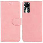 For Infinix Hot 11S NFC X6812B Skin Feel Pure Color Flip Leather Phone Case(Pink)