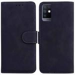 For Infinix Note 10 X693 Skin Feel Pure Color Flip Leather Phone Case(Black)