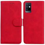 For Infinix Note 10 X693 Skin Feel Pure Color Flip Leather Phone Case(Red)