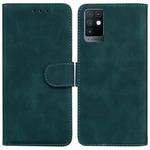 For Infinix Note 10 X693 Skin Feel Pure Color Flip Leather Phone Case(Green)