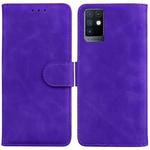 For Infinix Note 10 X693 Skin Feel Pure Color Flip Leather Phone Case(Purple)