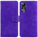 For Infinix Note 11 Skin Feel Pure Color Flip Leather Phone Case(Purple)