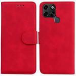 For Infinix Smart 6 Skin Feel Pure Color Flip Leather Phone Case(Red)