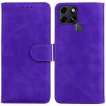 For Infinix Smart 6 Skin Feel Pure Color Flip Leather Phone Case(Purple)