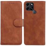 For Infinix Smart 6 Skin Feel Pure Color Flip Leather Phone Case(Brown)