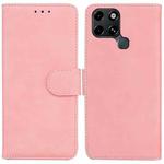 For Infinix Smart 6 Skin Feel Pure Color Flip Leather Phone Case(Pink)