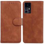 For Infinix Zero X / X Pro Skin Feel Pure Color Flip Leather Phone Case(Brown)