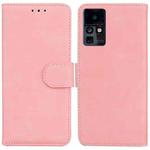 For Infinix Zero X / X Pro Skin Feel Pure Color Flip Leather Phone Case(Pink)