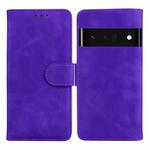 For Google Pixel 6 Pro Skin Feel Pure Color Flip Leather Phone Case(Purple)