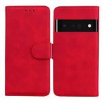 For Google Pixel 6 Pro Skin Feel Pure Color Flip Leather Phone Case(Red)