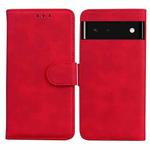 For Google Pixel 6 Skin Feel Pure Color Flip Leather Phone Case(Red)