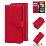 For Google Pixel 5 Skin Feel Pure Color Flip Leather Phone Case(Red)