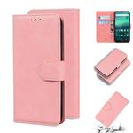 For Nokia 1.3 Skin Feel Pure Color Flip Leather Phone Case(Pink)