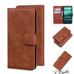 For Nokia 1.3 Skin Feel Pure Color Flip Leather Phone Case(Brown)