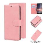 For Nokia 3.2 Skin Feel Pure Color Flip Leather Phone Case(Pink)