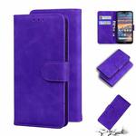 For Nokia 4.2 Skin Feel Pure Color Flip Leather Phone Case(Purple)