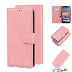 For Nokia 4.2 Skin Feel Pure Color Flip Leather Phone Case(Pink)