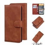 For Nokia 5.3 Skin Feel Pure Color Flip Leather Phone Case(Brown)