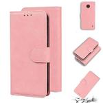 For Nokia C20 / C10 Skin Feel Pure Color Flip Leather Phone Case(Pink)