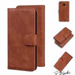 For Nokia C20 / C10 Skin Feel Pure Color Flip Leather Phone Case(Brown)