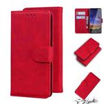 For Nokia 2.2 Skin Feel Pure Color Flip Leather Phone Case(Red)