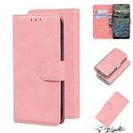 For Nokia 2.4 Skin Feel Pure Color Flip Leather Phone Case(Pink)