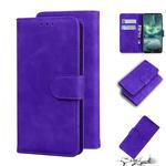 For Nokia 6.2 / 7.2 Skin Feel Pure Color Flip Leather Phone Case(Purple)