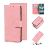 For Nokia 6.2 / 7.2 Skin Feel Pure Color Flip Leather Phone Case(Pink)