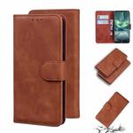 For Nokia 6.2 / 7.2 Skin Feel Pure Color Flip Leather Phone Case(Brown)