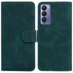For Tecno Camon 18 / 18P Skin Feel Pure Color Flip Leather Phone Case(Green)