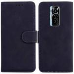 For Tecno Phantom X Skin Feel Pure Color Flip Leather Phone Case(Black)