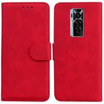 For Tecno Phantom X Skin Feel Pure Color Flip Leather Phone Case(Red)