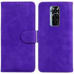 For Tecno Phantom X Skin Feel Pure Color Flip Leather Phone Case(Purple)