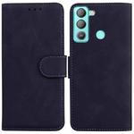 For Tecno Pop 5 LTE BD4 Skin Feel Pure Color Flip Leather Phone Case(Black)
