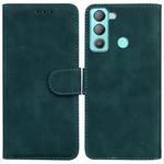 For Tecno Pop 5 LTE BD4 Skin Feel Pure Color Flip Leather Phone Case(Green)