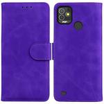 For Tecno Pop 5P Skin Feel Pure Color Flip Leather Phone Case(Purple)
