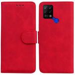 For Tecno Pova LD7 Skin Feel Pure Color Flip Leather Phone Case(Red)