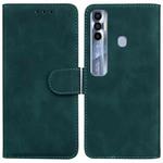 For Tecno Spark 7 Pro Skin Feel Pure Color Flip Leather Phone Case(Green)