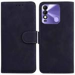 For Tecno Spark 8 / 8T Skin Feel Pure Color Flip Leather Phone Case(Black)